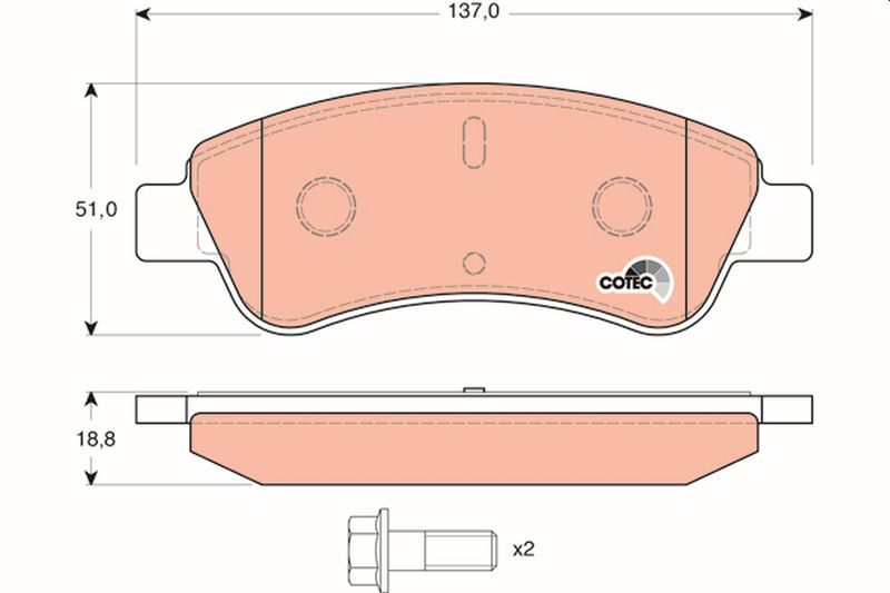 Kit de plaquettes de frein, frein à disque