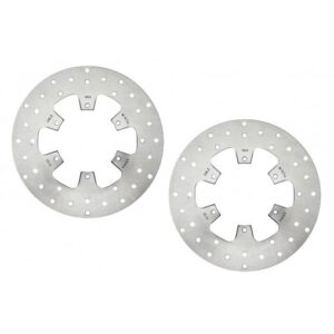 2 x Disque de frein avant Adapt + 2 Paire de plaquettes Origine - Piaggio 300, 500 mp3 2014 à 2023 (Oem 1C000681)