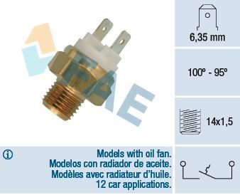 Interrupteur de température, ventilateur de radiateur , 1 vitesse
