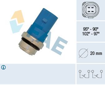 Interrupteur de température, ventilateur de radiateur , 2 vitesses