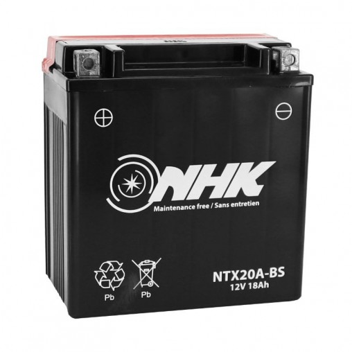 Batterie 12V 18Ah Ytx20A-Bs Nhk Sans Entretien Livree Avec Pack Acide (Peugeot 400 Metropolis) (Qualité Premium)