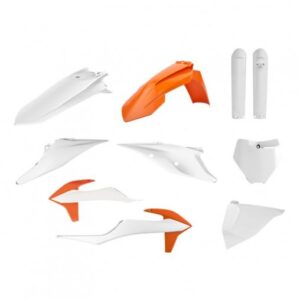 Carenage moto mx ktm 125, 250 sx, 250, 450 sx-f, 250 xc, 250, 450 xc-f 2019 orange ktm/blanc (Couleur OEM) -Polisport-