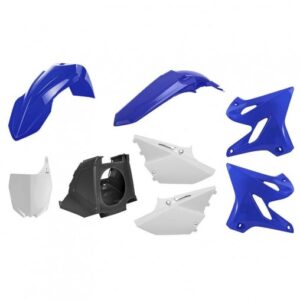 Carenage moto mx restyling - Yamaha 125, 250 yz 2002 à 2021 bleu yam/blanc (Couleur OEM) (kit plastiques 8 pieces) -Polisport-