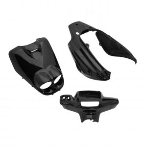 Carrosserie/carénage adapt - Mbk 50 Booster NG, Rocket / Yamaha 50 Bws bump, spy - ancien modèle - Noir brillant (kit 5 pieces)