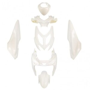 Carrosserie/carénage adapt - Mbk 50 Nitro 2013 à 2018 / Yamaha 50 Aerox - Blanc brillant (kit 7 pieces)