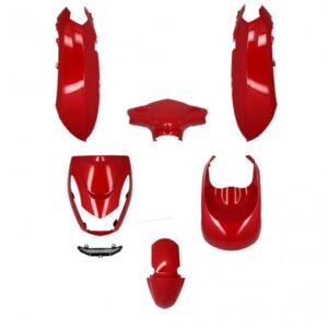 Carrosserie/carénage adapt - Peugeot 50 Kisbee - 2010 à 2024 - Rouge brillant (kit 6 pieces)