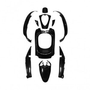 Carrosserie/carénage adapt - Sym 50, 100 Mio - Noir brillant (kit 10 pieces)