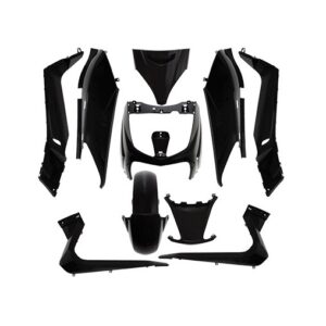 Carrosserie/carénage adapt - Yamaha 125, 250 Xmax 2006 à 2009 / Mbk 125, 250 Skycruiser - Noir brillant (kit 10 pieces)