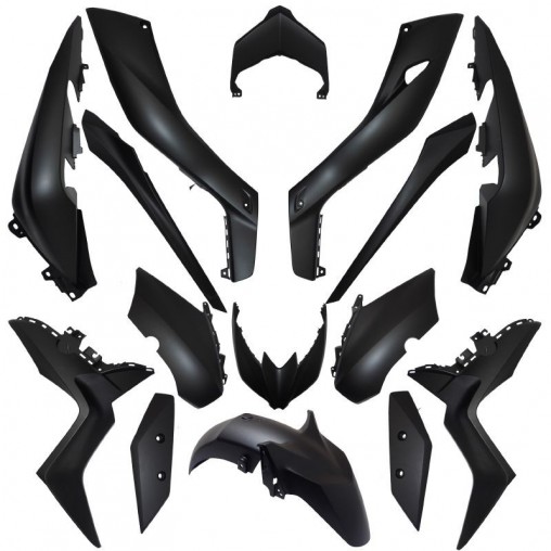Carrosserie/carénage - Yamaha 125, 300, 400 Xmax - 2018 à 2022 - 15 pièces - Noir mat