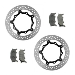 2x Disque de frein av, 4x plaquettes - Yamaha 530, 560 Tmax - 2012 à 2021 (Oem : 5VU2581T0000 / 1SDF81T0000 / 59C2581T0000)