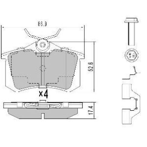 Kit de plaquettes de frein, frein à disque