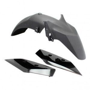 GARDE BOUE AV - YAMAHA XMAX 125CC 2018-2022 / XMAX 300CC 2017-2022 / XMAX 400CC 2018-2020 NOIR BRILLANT (3 PIECES)