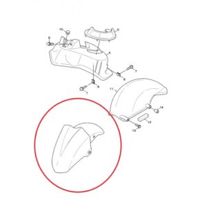 Garde boue avant adapt - Yamaha 125 Cygnus x - 2009-2012 - Noir