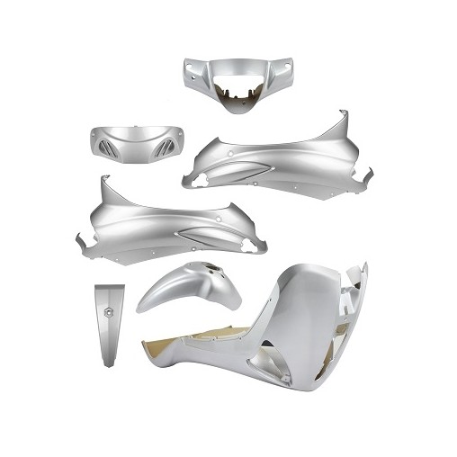 Kit carénage 7 pièces gris - Piaggio 50, 125, 150, 200 Liberty 2004 à 2014