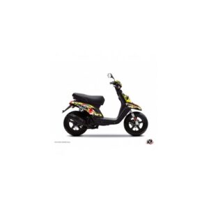 Kit deco autocollant/sticker freegun freegunman jaune/rouge - Mbk 50 Booster / Yamaha 50 bws 2004 -Kutvek-