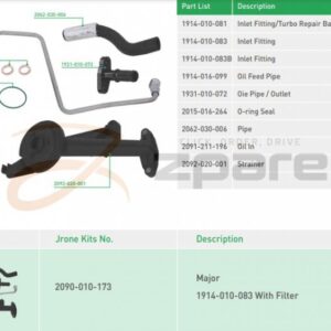 Kits de raccords Turbo 1.6 HDi avec filtre