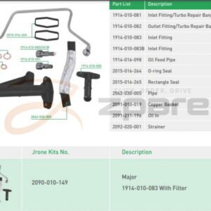 Kits de raccords Turbo 1.6 HDi avec filtre