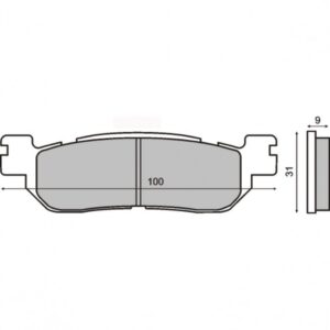 Plaquette de frein Ar - Yamaha 125, 250 Xmax / Mbk 125, 250 Skyliner -RMS-