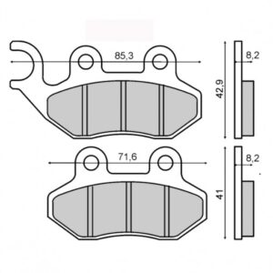 Plaquette de frein av Adapt - Peugeot Tweet, Sym Fiddle, Orbit, Jet 14 (Oem : 45105-APA-000-10PC)