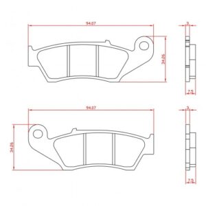 PLAQUETTE DE FREIN BRENTA OFFROAD ADAPT - HONDA 125 CRF F 2014-2020 ,450 CRF X 2005+ AV / SUZUKI 450 RMX 2010-2017 AV( BR6050 )