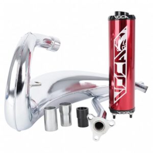 POT 50 A BOITE VOCA CROSS CHROMED RIEJU 50 MRT (PASSAGE HAUT - SILENCIEUX ALU ROUGE)