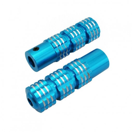 Repose pied cyclo replay pilote rond molete alu bleu - Peugeot 103 mvl - mbk 51 kansas (paire)