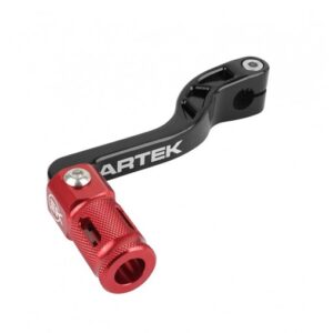 SELECTEUR DE VITESSE MINARELLI 50 AM6/BETA 50 RR/RIEJU 50 MRT/SHERCO 50 SM-R, SE-R ALU CNC NOIR/ROUGE (PLIABLE)