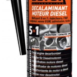 Décalaminant moteur diesel. 5 en 1 : injecteurs, FAP, catalyseur, vanne EGR, admission et turbo 400ml